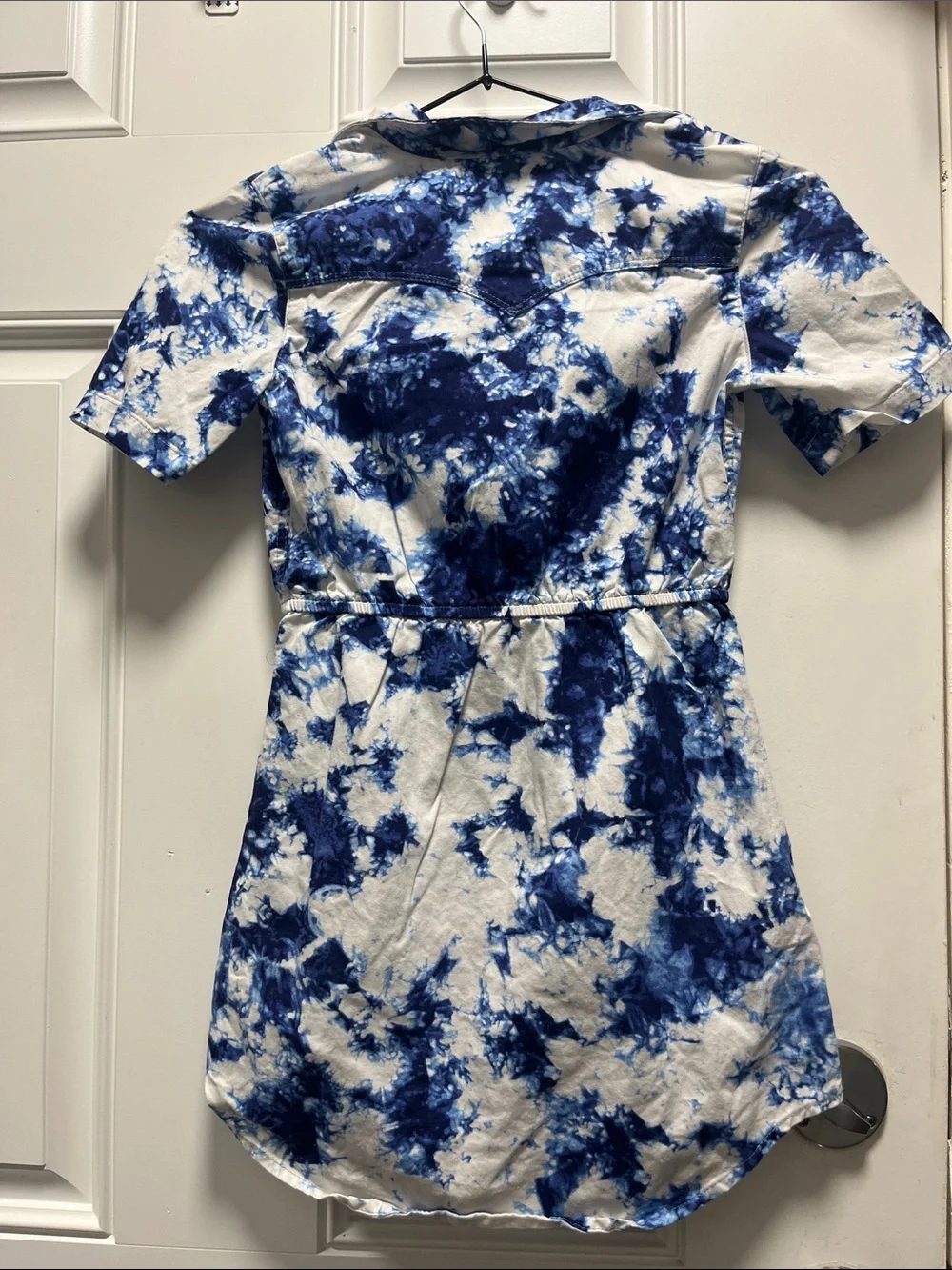 Levi's Kids White and Blue Tie-Dye Button-Front One-Piece